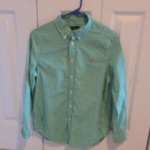Ralph Lauren Kids Green Gingham Button Down Shirt